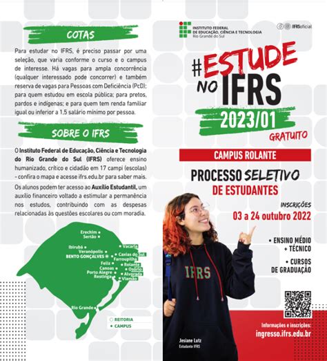 Quer estudar no IFRS Inscrições para o Processo Seletivo de estudantes