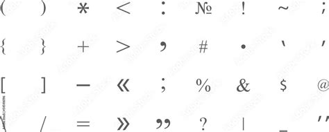 Keyboard flat symbols set. Icons, keyboard font, punctuation marks ...