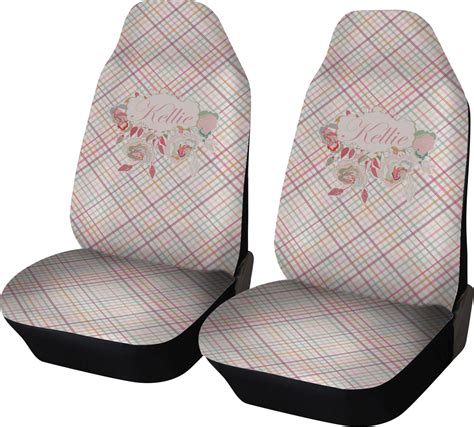 Modern Plaid & Floral Car Seat Covers (Set of Two) (Personalized ...