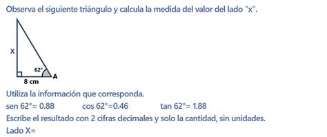 Observa El Siguiente Triángulo Y Calcula La Medida Del Valor Del Lado