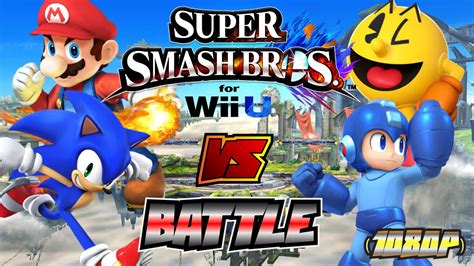 Super Smash Bros Wii U Mario Vs Sonic Vs Pac Man Vs Mega Man Gameplay [1080p] True Hd Quality