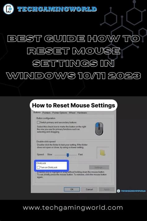 How To Reset Mouse Settings In Windows 1011