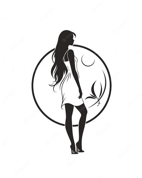 Premium Vector | Silhouette of a girl with long hair