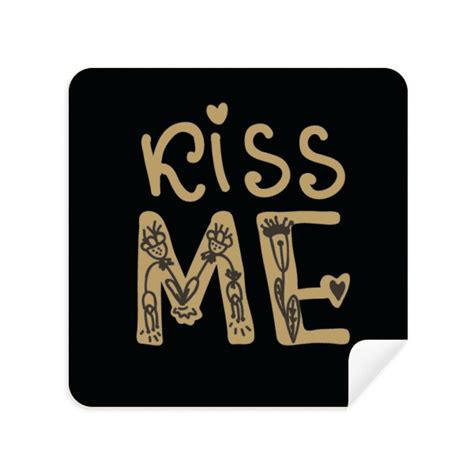 Kiss Me Quote Handwrite Cleaning Cloth Screen Cleaner Suede Fabric Pcs