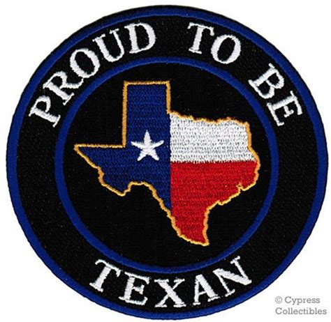 PROUD To Be TEXAN Patch Embroidered Iron On Applique Texas State Flag