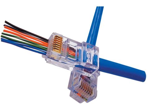 Ez Rj45 Pass Through Rj45 Connectors Unshielded Cat55e — 50pcs In Clamshell Nsi Industries