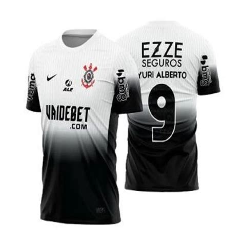 Camisa Corinthians Branca E Preto Degrade 2024 25