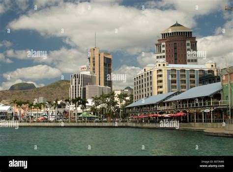 Mauritius Port Louis A View Of The Waterfront With The Main Buildings