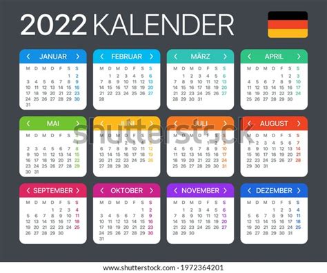 2022 Calendar Vector Template Graphic Illustration 스톡 벡터로열티 프리