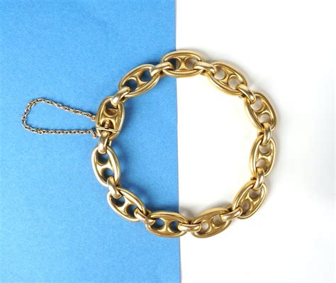 Bracelet souple en or jaune 18K 750 oo maille grains de café