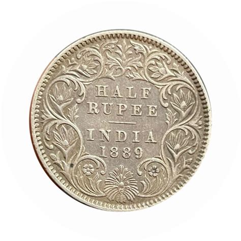 British India Half Rupee Re Queen Victoria Qv Fine Calcutta