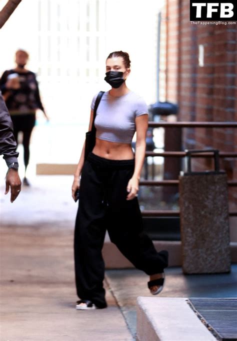 Hailey Bieber Shows Off Sexy Model Waist While Handling Business In