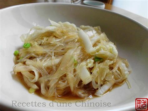 Recettes Dune Chinoise Chou Chinois Sauté Aux Vermicelles 白菜炒粉丝