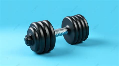 Latar BelakangLatar Belakang Biru Render 3d Dengan Dumbbell Hitam