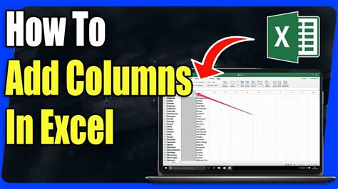 How To Add Columns In Excel Youtube