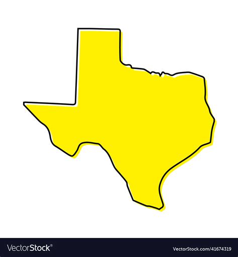 Simple Outline Map Of Texas Is A State Of United Vector Image