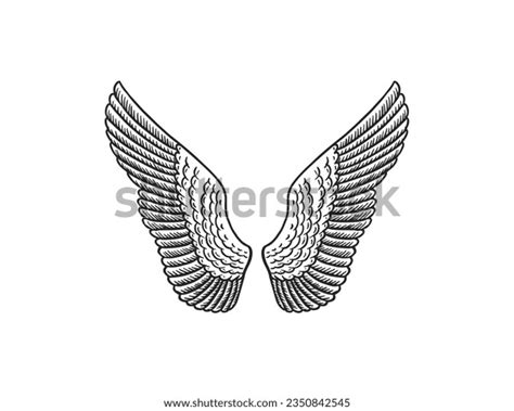 Set Angel Wings Vintage Style Template Stock Vector (Royalty Free ...