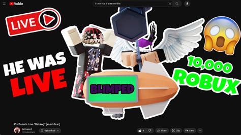 I DONATED 10 000 ROBUX To A LIVE STREAMER In PLS DONATE Blimped