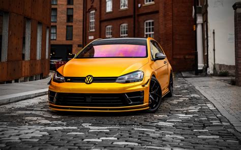 Download Wallpapers Volkswagen Golf R 4k Tuning Low Rider Customized Volkswagen Golf German