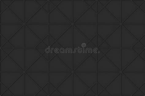 3d Rendering Seamless Dark Tone Black Grid Square Art Pattern Wall