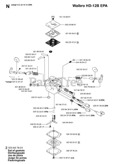 Jonsered 2165 Jonsered Chainsaw 2002 01 CARBURETOR DETAILS Parts