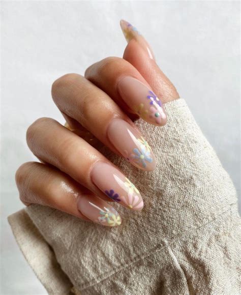 50 Pretty Floral Nail Designs Flower Tip Clear Base Nails I Take You