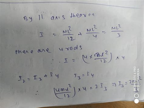 Four Thin Uniform Rods Each Of Length L And Mass M Are Joined To