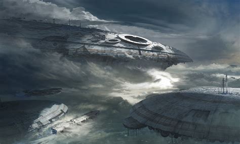 Science Fiction Space Spaceship Digital Art Wallpaper Coolwallpapersme