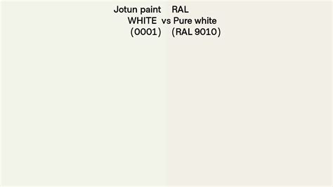 Jotun Paint White 0001 Vs Ral Pure White Ral 9010 Side By Side