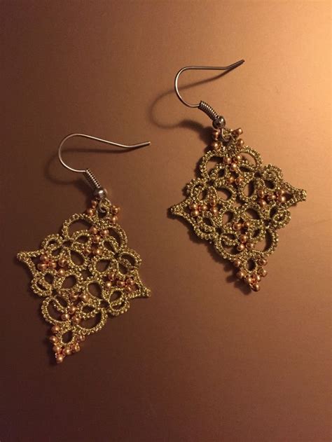 Set Of 2 Tatting Lace Earrings And Necklace Pendant Pdf Pattern