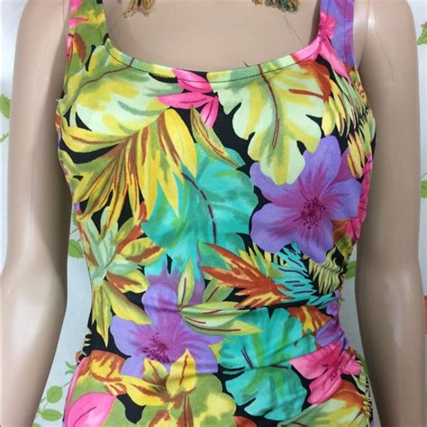 Robby Len Swim Vintage 98s Robby Len One Piece Floral Swimsuit