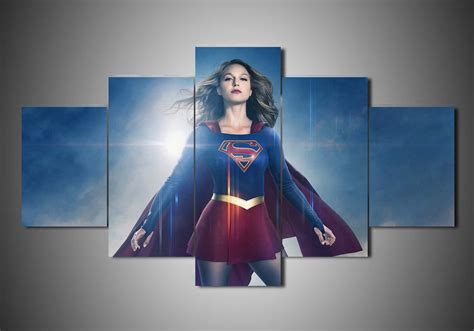 Supergirl 3 Dc 5 Panel Canvas Art Wall Decor Canvas Storm