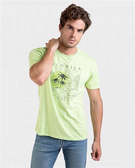 Camiseta De Hombre Color Lima