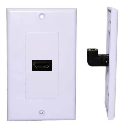 Placa De Pared Conector Hdmi Hembra 90 Blanca 2x4 Faceplate Mebuscar