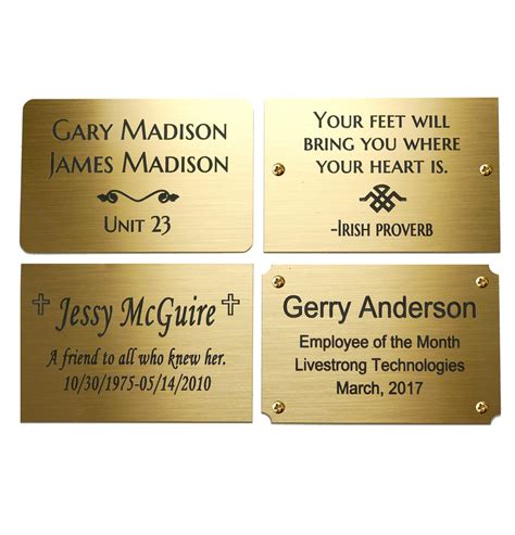 Engraved Solid Brass Plate Picture Frame Art Label Name Tag Etsy