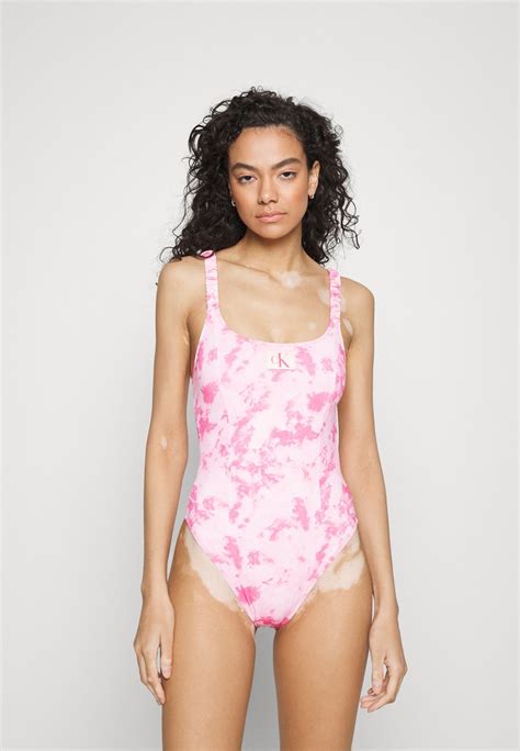 Calvin Klein Swimwear One Piece Swimsuit Pink Uk