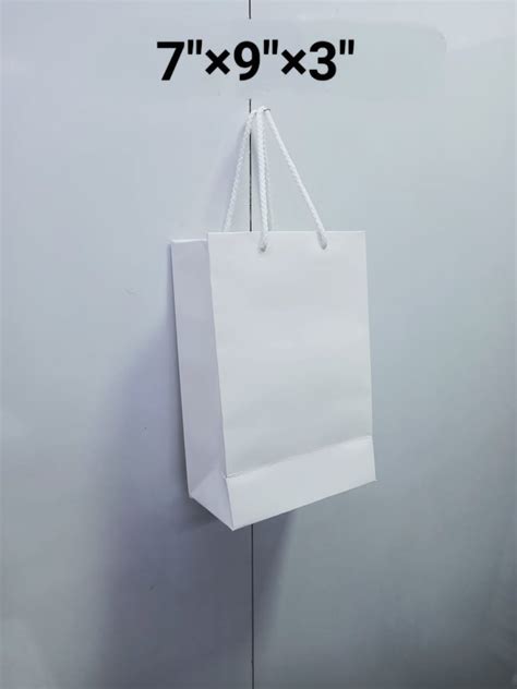 Kraft Paper Rope Handle White Plain Shopping Bag Capacity 1 4 Kg