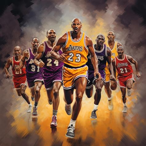 Premium Ai Image Illustration Of Kobe Bryant Michael Jordan Kareem