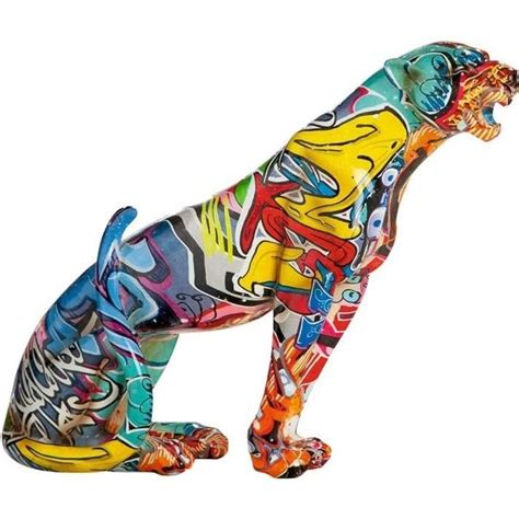 Sculpture Moderne Figure D Corative Gu Pard Debout Pop Art En Pierre