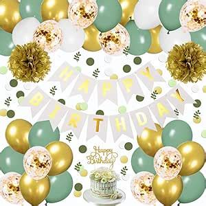 Decoration Anniversaire Vert Ballons Anniversaire Vert Avocat Or