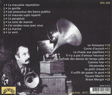 Le Gorille Georges Brassens CD Album Muziek Bol