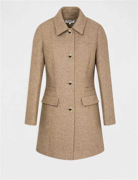 Manteau évasé boutonné beige femme Morgan