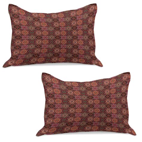 Moroccan Knitted Quilt Pillowcover Set Of Vintage Tile Design With