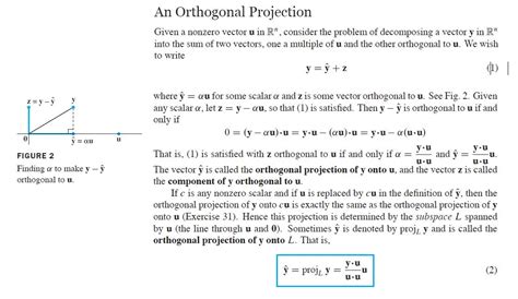 Orthogonal Projection Formula