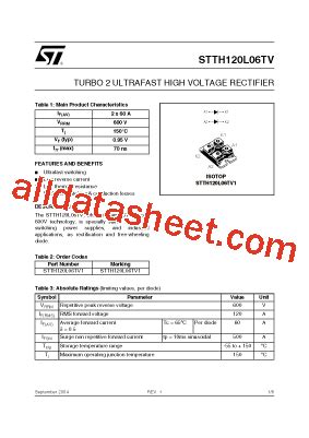 Stth L Tv Datasheet Pdf Stmicroelectronics