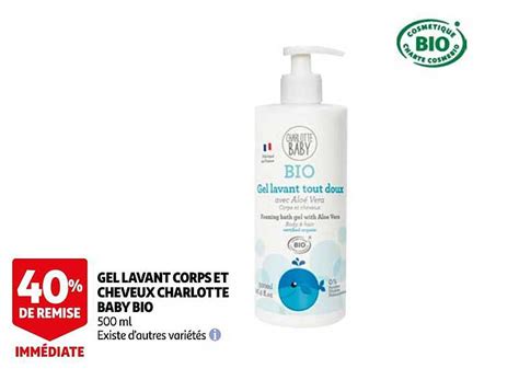 Promo Gel Lavant Corps Et Cheveux Charlotte Baby Bio Chez Auchan