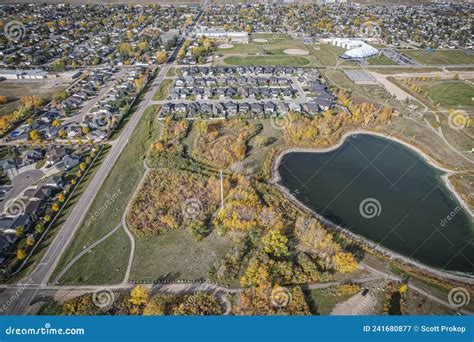 Aerial View Of Martensville In Central Saskatchewan Stock Image Image