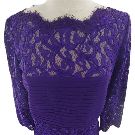 Tadashi Shoji Purple Lace Cocktail Dress Medium Gem