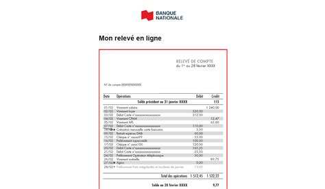 Banque Nationale Relevé en ligne Connexion sur BNC ca