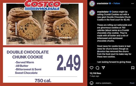 Costco Just Added A Double Chocolate Chunk Cookie To Their Food Court